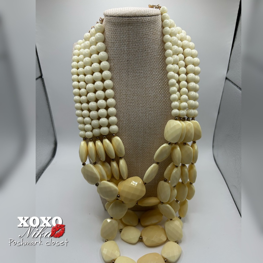 Beaded 5-strand Necklace and Earrings Set